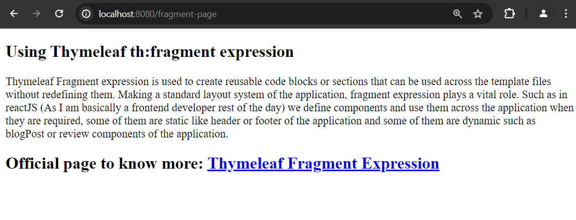 thymeleaf fragment expression